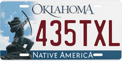 OK license plate 435TXL