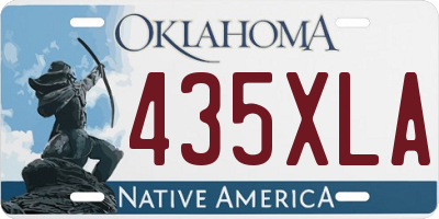 OK license plate 435XLA