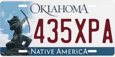 OK license plate 435XPA