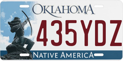 OK license plate 435YDZ