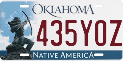 OK license plate 435YOZ