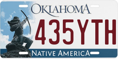 OK license plate 435YTH
