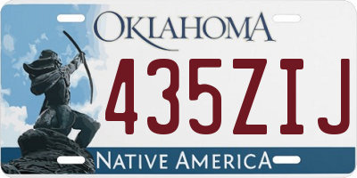 OK license plate 435ZIJ