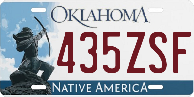 OK license plate 435ZSF