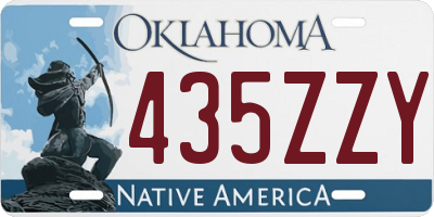 OK license plate 435ZZY