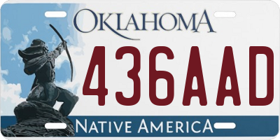 OK license plate 436AAD