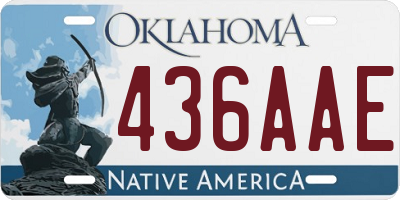 OK license plate 436AAE