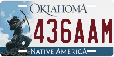 OK license plate 436AAM