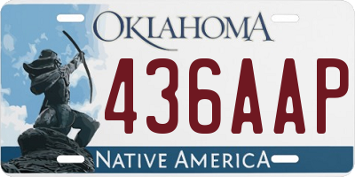 OK license plate 436AAP