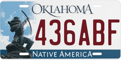 OK license plate 436ABF