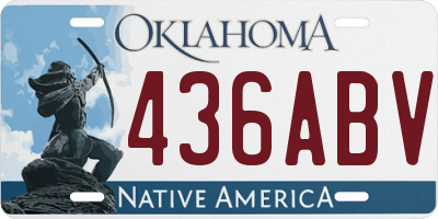 OK license plate 436ABV