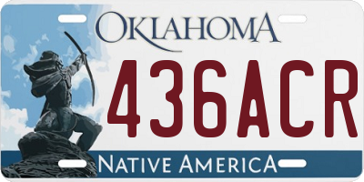 OK license plate 436ACR