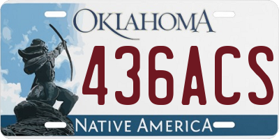OK license plate 436ACS