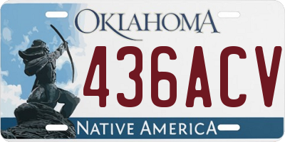 OK license plate 436ACV