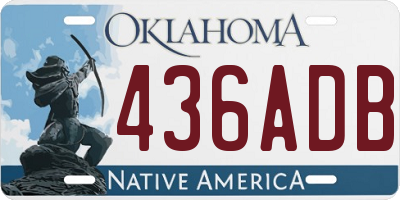 OK license plate 436ADB