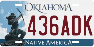 OK license plate 436ADK