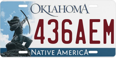 OK license plate 436AEM
