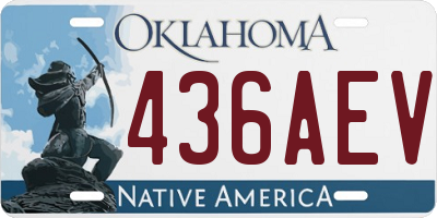 OK license plate 436AEV