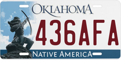 OK license plate 436AFA