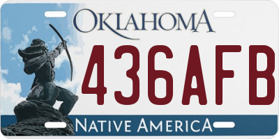 OK license plate 436AFB