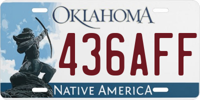 OK license plate 436AFF