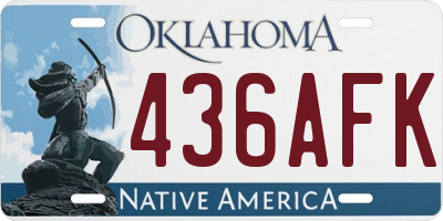 OK license plate 436AFK