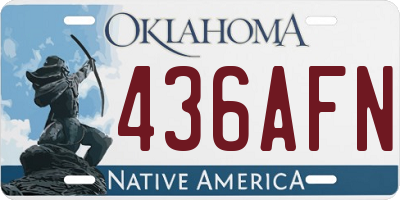 OK license plate 436AFN
