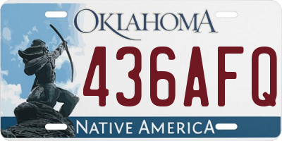 OK license plate 436AFQ