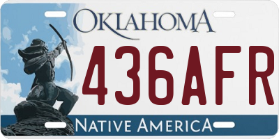 OK license plate 436AFR