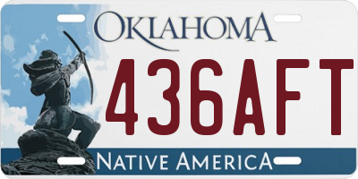 OK license plate 436AFT