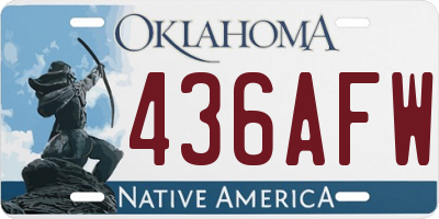 OK license plate 436AFW