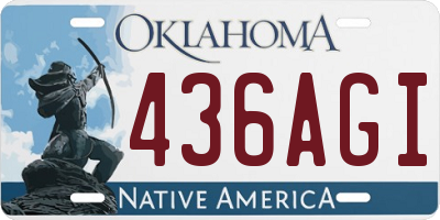 OK license plate 436AGI