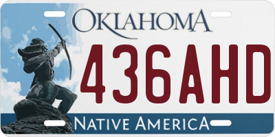 OK license plate 436AHD
