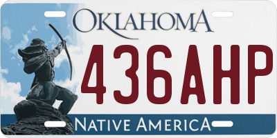OK license plate 436AHP