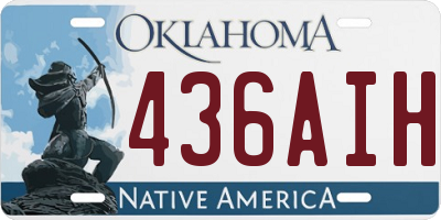 OK license plate 436AIH