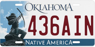 OK license plate 436AIN