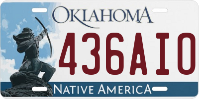 OK license plate 436AIO