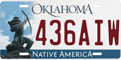 OK license plate 436AIW