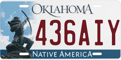 OK license plate 436AIY