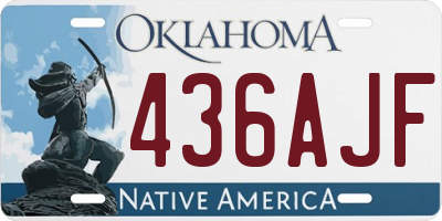 OK license plate 436AJF