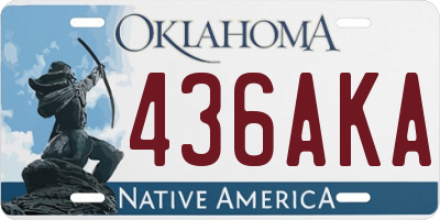 OK license plate 436AKA