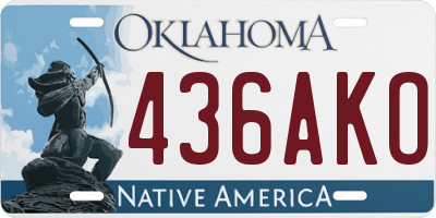 OK license plate 436AKO