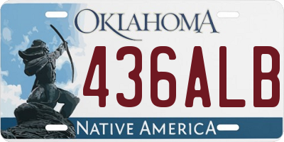 OK license plate 436ALB