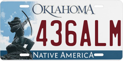 OK license plate 436ALM