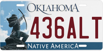 OK license plate 436ALT