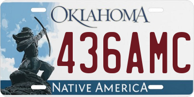 OK license plate 436AMC