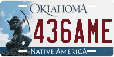 OK license plate 436AME