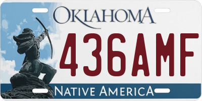 OK license plate 436AMF