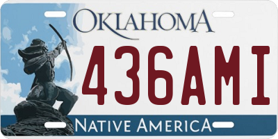 OK license plate 436AMI
