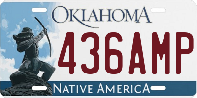 OK license plate 436AMP